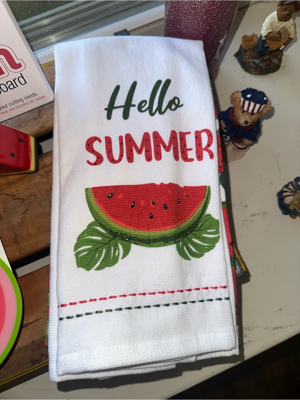 Watermelon Kitchen Bundle-towels, drying mat, sink strainer, cutting board - New - Picture 3 of 8